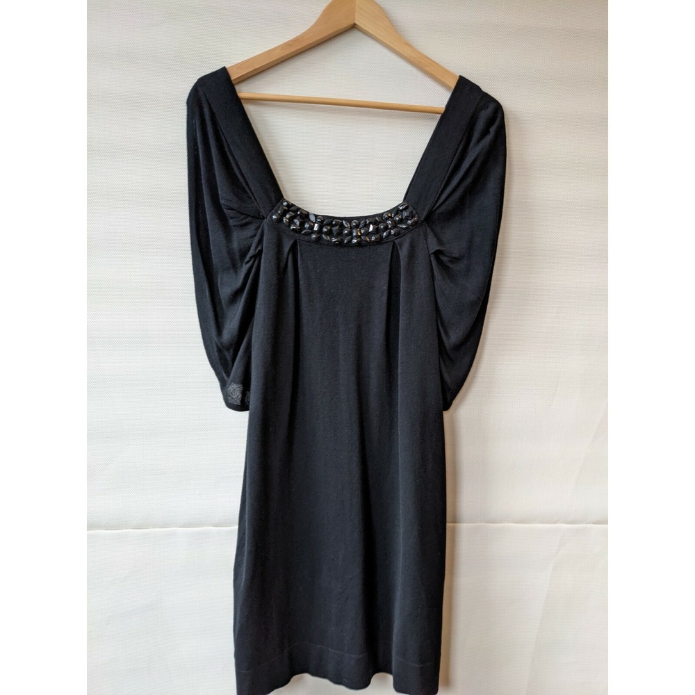 ORIGINAL KNITWEAR BY YOANA BARASCHI Black Square Neck Knit Dress - S